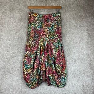 Go Fish Skirt Womens Medium Multicolor Rayon Midi Elastic Waist Pockets- 4106
